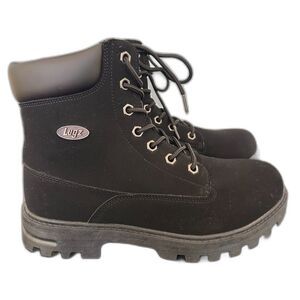 Lugz Womens Brace Hi Lace Up Casual Ankle Boots Black Velvet size 7